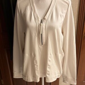 Athleta Cream Half-Zip Sweatshirt Hoodie